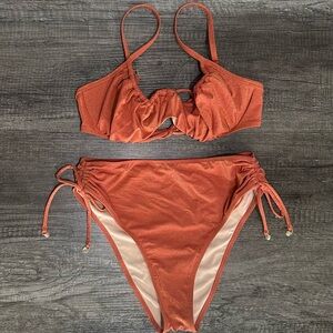 Victoria's Secret Shimmery Rust-Orange Bikini Set